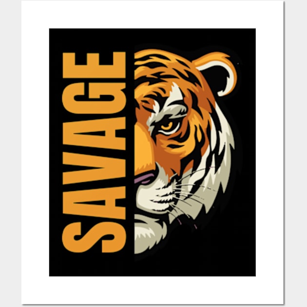 Savage Tiger | Funny Tiger Wall Art by Pawfect Designz